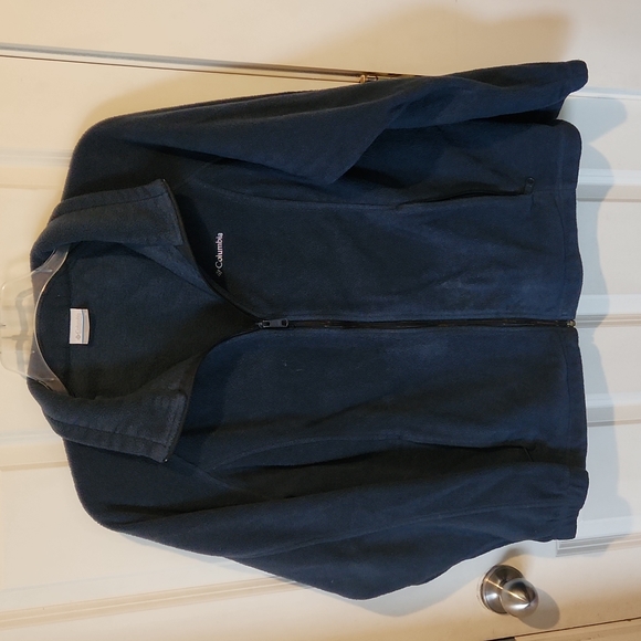 Columbia fleece dark blue zipper jacket coat size 1X - Picture 2 of 6
